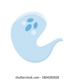 Cartoon cute halloween ghost. Vector illustration. 
