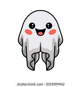 Cartoon cute halloween white ghost