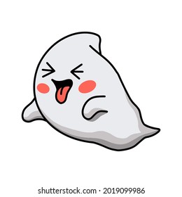 Cartoon cute halloween white ghost