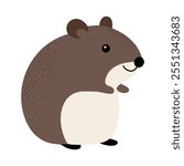 Cartoon cute hamster. Forest, woodland animal. Mouse. Children illustration. Kids style 