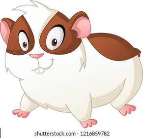 Cartoon cute hamster. Vector illustration of funny happy animal.