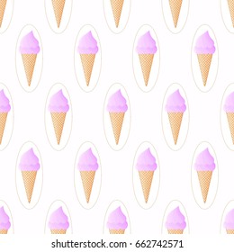 Cartoon cute hand drawn fried egg seamless background. Drawing on a blue background. Doodle.