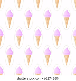 Cartoon cute hand drawn fried egg seamless background. Drawing on a blue background. Doodle.