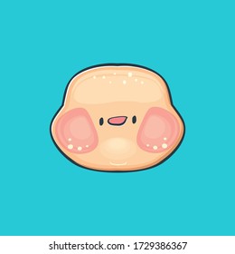 Cartoon cute hand drawn funny boy face isolated on azure background, Cartoon happy children with funny hair. 1 june international childrens day background with little smiling baby boy icon or label