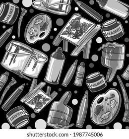 Cartoon cute hand drawn objects pattern in monochromatic style vector illustration. Monochromatic style detailed, with lots of objects background.