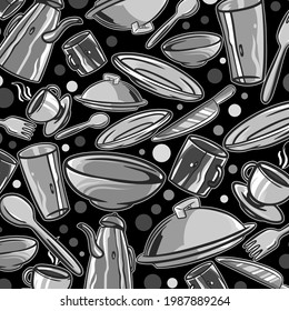 Cartoon cute hand drawn objects pattern in monochromatic style vector illustration. Monochromatic style detailed, with lots of objects background.