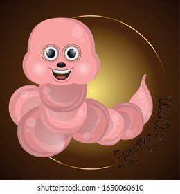 Cartoon of a cute happy earthworm - Vector