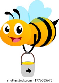 Cartoon Cute Honey Bee Character Design