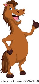 cartoon cute horse thumbs up