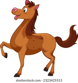 Cartoon cute horse Vector Illustrator 10