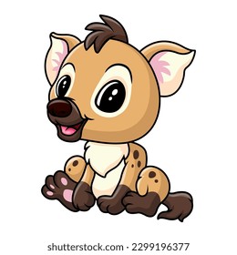 Cartoon cute hyena a smile