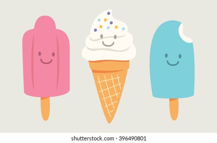 cartoon cute ice cream