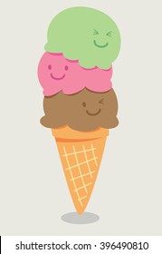 cartoon cute ice cream