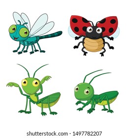 Cartoon Cute Insect Collection Set