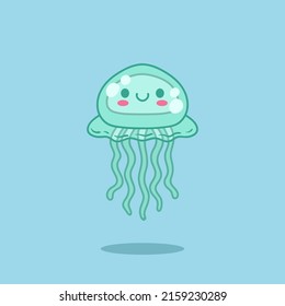 Cartoon cute jellyfish, ocean jellyfish cute illustration