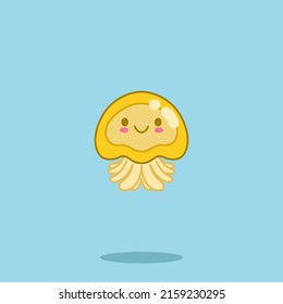 Cartoon cute jellyfish, ocean jellyfish cute illustration