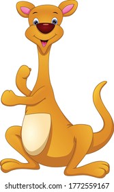 cartoon cute kangaroo on a white background