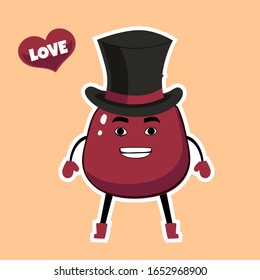 cartoon Cute and kawaii Beet. Beetroot. Healthy Food concept.