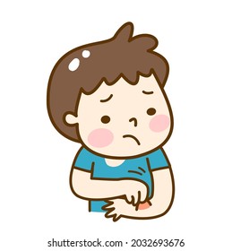 Cartoon cute kid character vector.