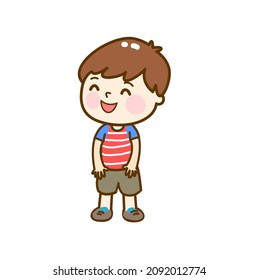 Cartoon cute kid character vector.