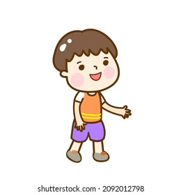 Cartoon cute kid character vector.