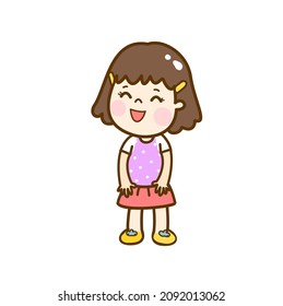 Cartoon cute kid character vector.