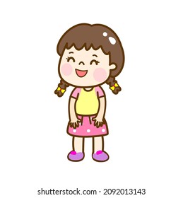 Cartoon cute kid character vector.