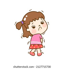 Cartoon cute kid character vector.