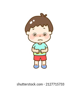 Cartoon cute kid character vector.