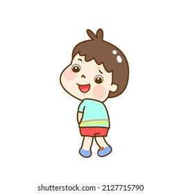 Cartoon cute kid character vector.