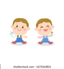 Cartoon Cute Kids Characer Vector