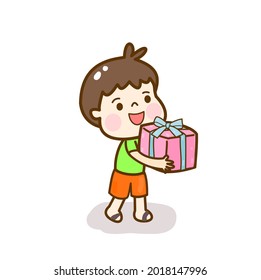 Cartoon cute kids character vector.