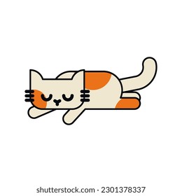 Cartoon cute kitten isolated. pet Vector illustration