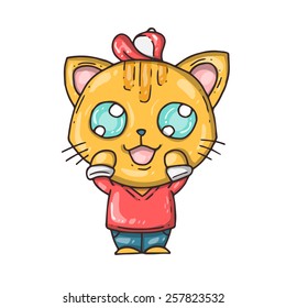 cartoon cute kitty