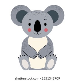 Cartoon cute koala. Wild hand drawn animals. Childish illustration. Kids style 