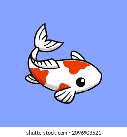 cartoon cute koi fish vector illustration