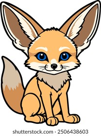 Cartoon of a cute, large-eared fox