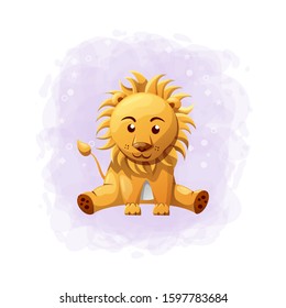 Cartoon Cute Lion Illustration Vector