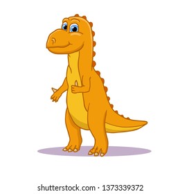 Cartoon Cute Little Baby Dinosaur. Vector illustration