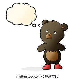 cartoon cute little bear with thought bubble