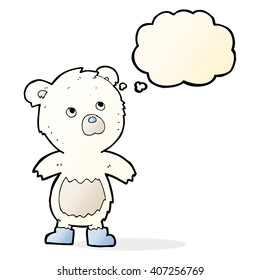cartoon cute little bear with thought bubble