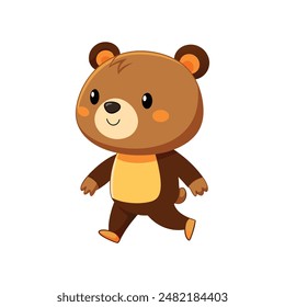 Cartoon cute little bear walking vector