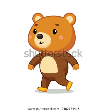 Cartoon cute little bear walking vector