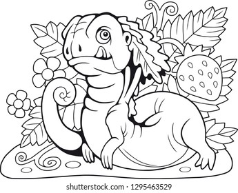 cartoon cute little berry dragon funny illustration