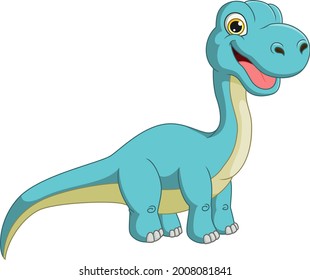 Cartoon cute little brontosaurus dinosaur