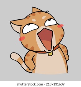 cartoon cute little cat happy