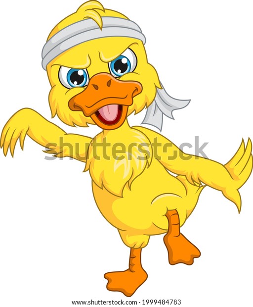 Cartoon Cute Little Duck Karate Stock Vector (Royalty Free) 1999484783 ...