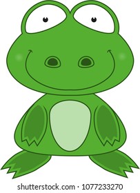 cartoon of a cute little frog