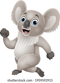 Cartoon cute little koala running