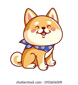 Cartoon Cute Little Shiba Inu